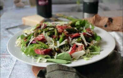 poêlée d'asperges vertes à la coppa