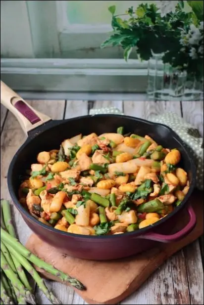 escalope de poulet et gnocchi