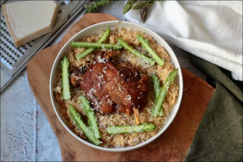risotto asperges canard