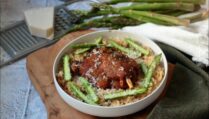 risotto d'asperges au confit de canard