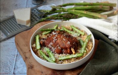 risotto d'asperges au confit de canard