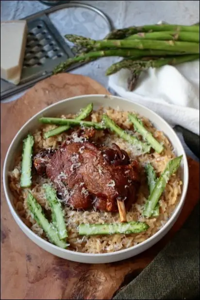 risotto asperges vertes canard confit