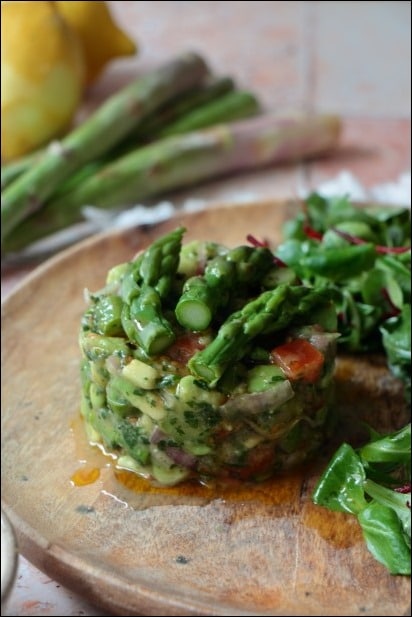 tartare d'asperges vertes avocat
