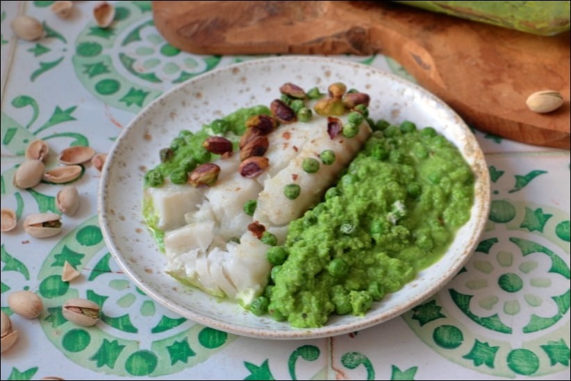 Cabillaud_petits_pois_pistaches (10) pavés de cabillaud purée de petits pois