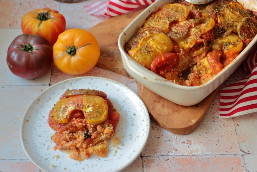 Gratin express de ratatouille et graines de couscous - Happy papilles Gratin express de ratatouille et graines de couscous - Happy papilles