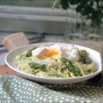 pates aux asperges vertes et oeuf poché