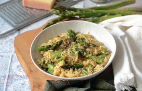 orzotto crémeux au comté et asperges