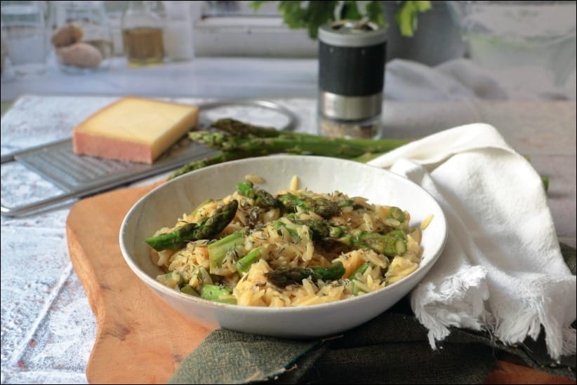 orzo aux asperges vertes et comté