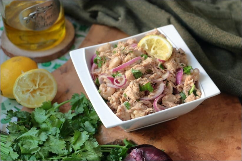 salade composée avec haricots blancs