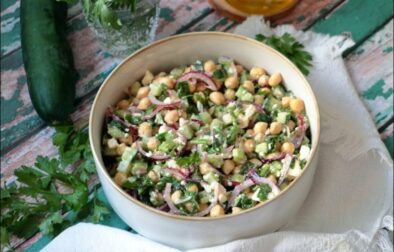 salade de pois chiches au concombre et feta