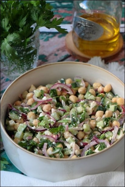 Salade_pois_chiches_concombre_feta (2) salade composée avec pois chiches
