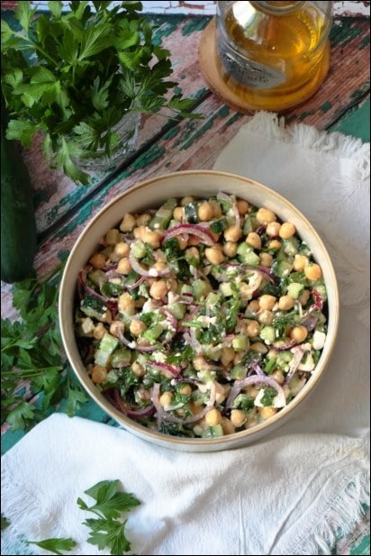 Salade_pois_chiches_concombre_feta (5) salade composée à base de pois chiches