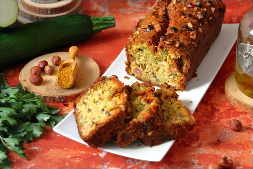 cake lardons courgettes