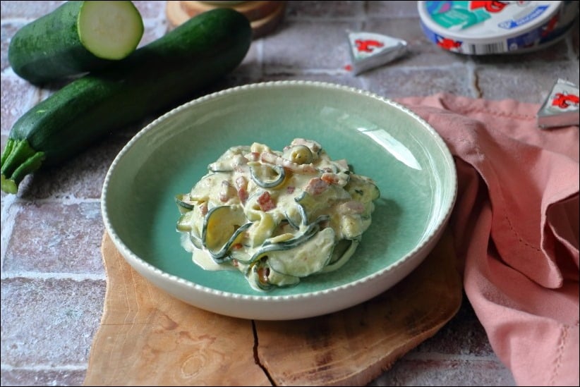 courgettes à la Vache qui rit façon carbonara