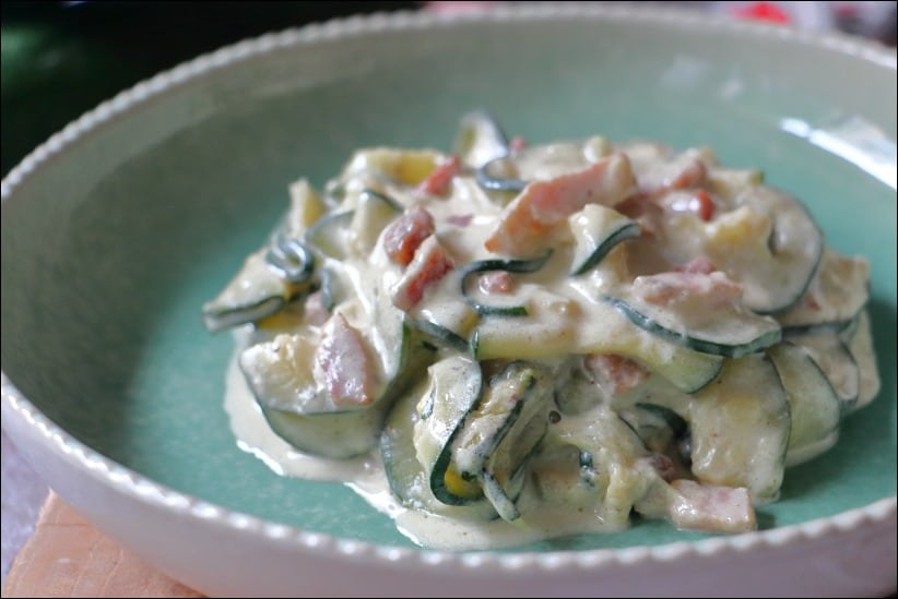courgettes aux lardons
