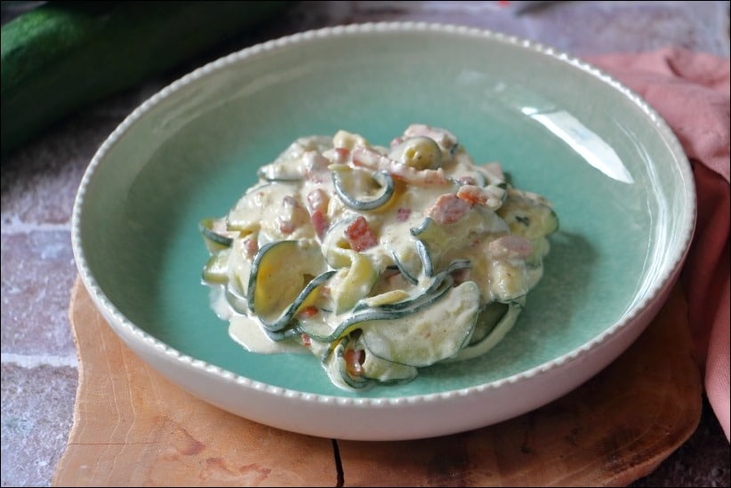 courgette lardons a la poele