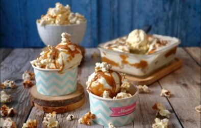crème glacée au pop corn et caramel poivré de Henri Guittet