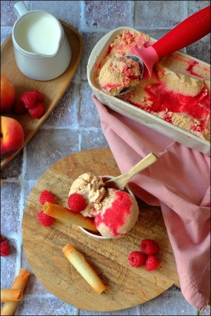 Glace-peche-melba (2) glace peche creme fraiche