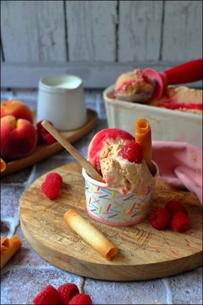 Glace-peche-melba (8) glace peche framboise