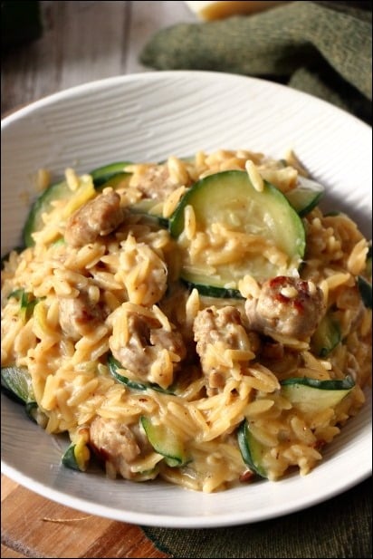 Orzo-cremeux-courgette-saucisse (6) orzo cremeux courgette