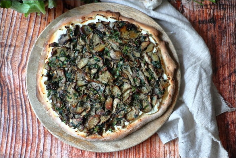 Pizza-blanche-cepes (10) pizza aux cèpes frais