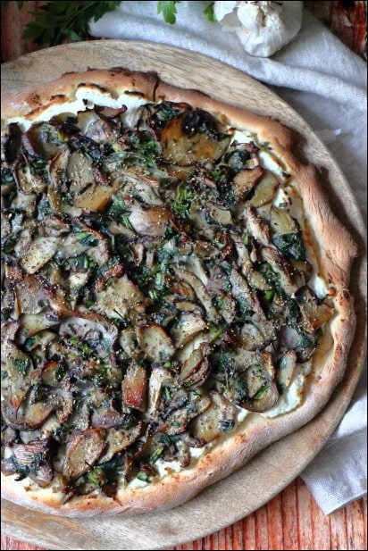 Pizza-blanche-cepes (9) pizza cèpes ricotta