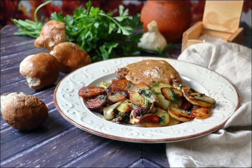 pommes de terre et cèpes à la sarladaise