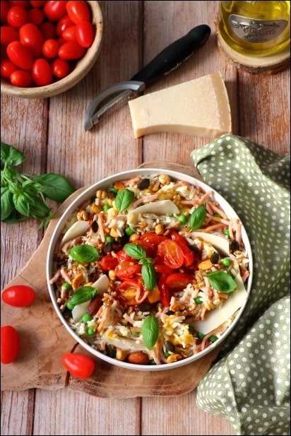 Salade-orzo-tomates-confites-petits-pois-chaud-froid (5) salade pâtes tomates poelées petits pois lardons