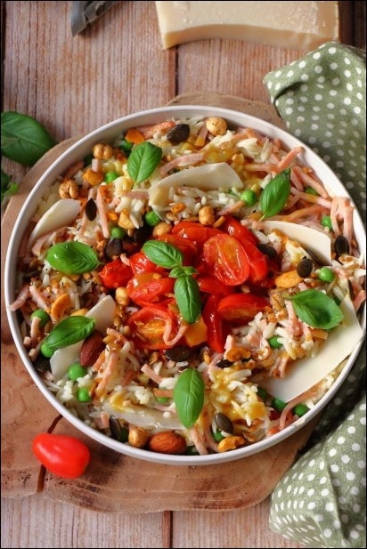 Salade-orzo-tomates-confites-petits-pois-chaud-froid (6) salade orzo parmesan tomates cerises
