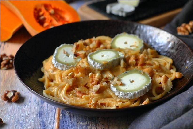 Pates-cremeuses-butternut-chevre (13) spaghetti sauce cremeuse courge