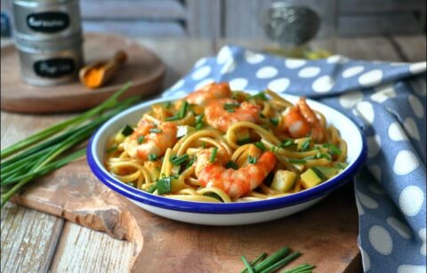 linguine aux crevettes façon bisque