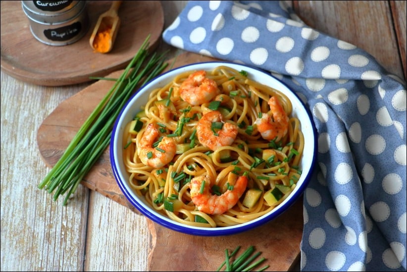 recette pates crevettes creme