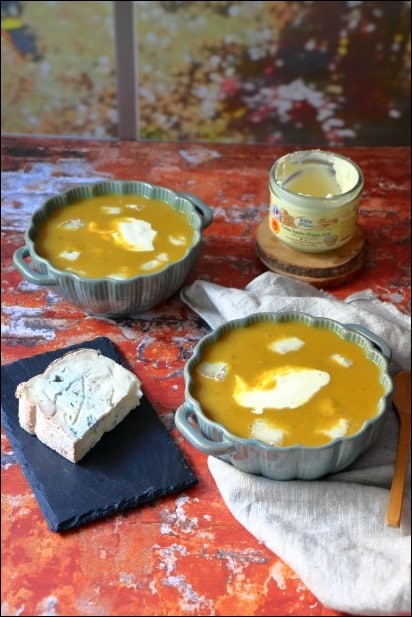 Potage-potiron-chataignes-gorgonzola (1) velouté potiron chataigne