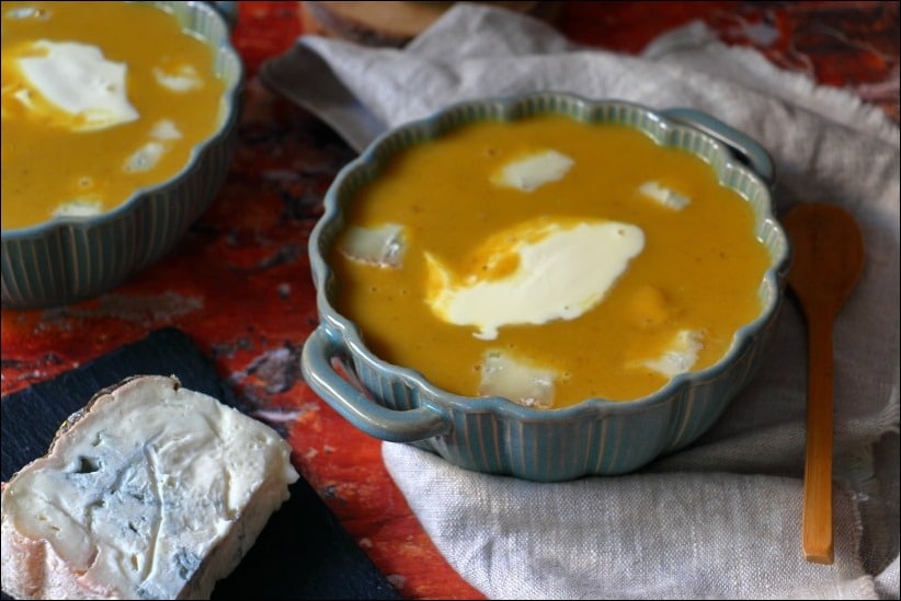 Potage-potiron-chataignes-gorgonzola (12) soupe potimarron chataigne creme fraiche