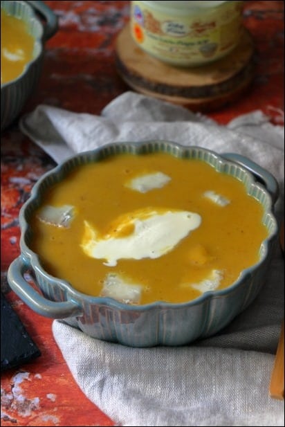 Potage-potiron-chataignes-gorgonzola (2) soupe potiron chataigne
