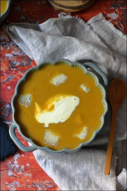 Potage-potiron-chataignes-gorgonzola (7) velouté châtaignes et potiron