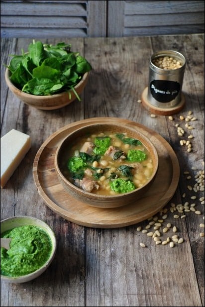 Soupe-haricots-blancs-saucisse-pesto-epinards (1) soupe paysanne haricots blancs épinards