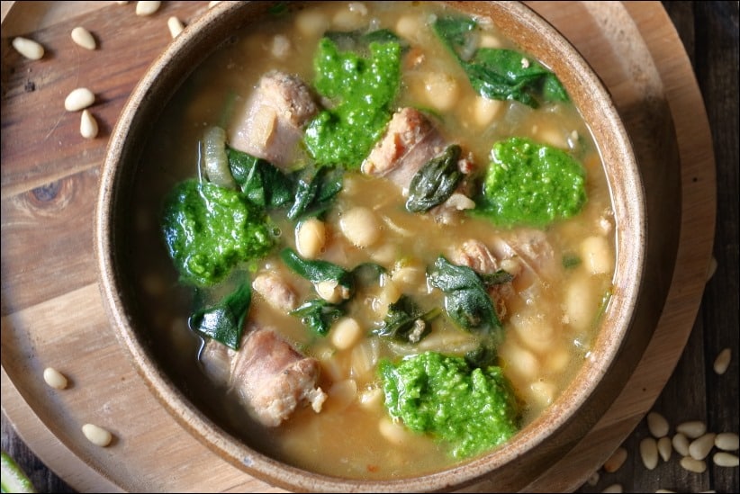 Soupe-haricots-blancs-saucisse-pesto-epinards (8) soupe haricots blancs epinards