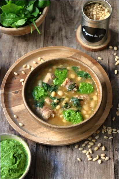 Soupe-haricots-blancs-saucisse-pesto-epinards (9) soupe repas haricots blancs