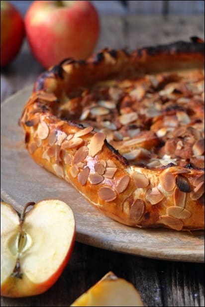 Tarte-rustique-pommes-amandes (3) tarte pommes amandes effilées