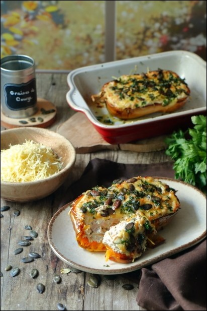Butternut_farcie_thon_ricotta (1) courge farcie au thon facile