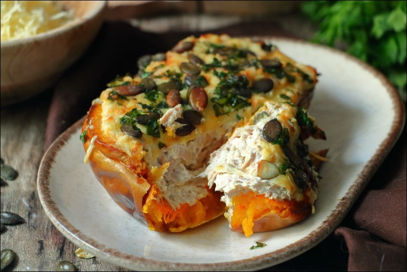 Butternut_farcie_thon_ricotta (5) courge butternut farcie thon