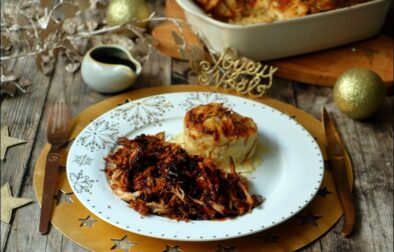 Dinde confite et gratin de cèleri à la crème de beaufort