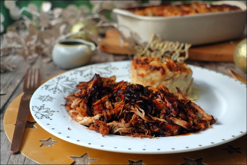 dinde confite au four et gratin de cèleri rave