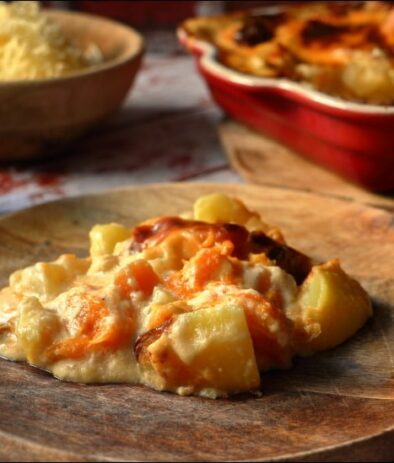 gratin de potiron et pommes de terre à la béchamel