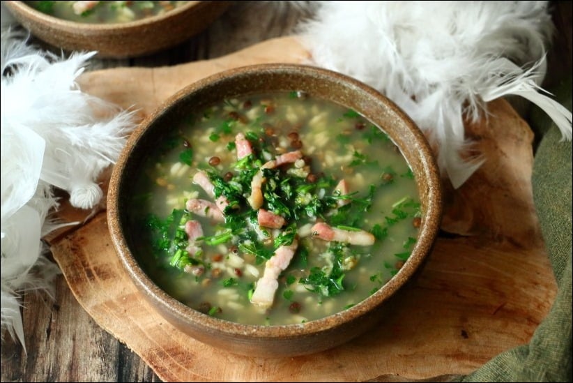 Soupe-riz-lentilles-lardons-persilles (4) soupe lentilles riz lardons persillade