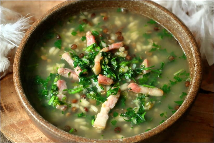 Soupe-riz-lentilles-lardons-persilles (5) soupe lentilles et lardons