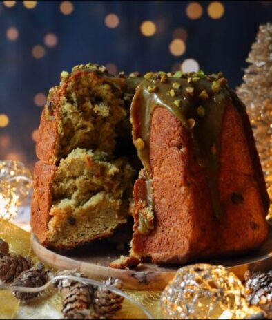 brioche de noël pistaches et clémentines façon pandoro