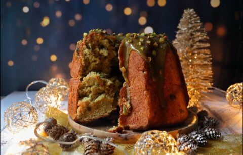 brioche de noël pistaches et clémentines façon pandoro